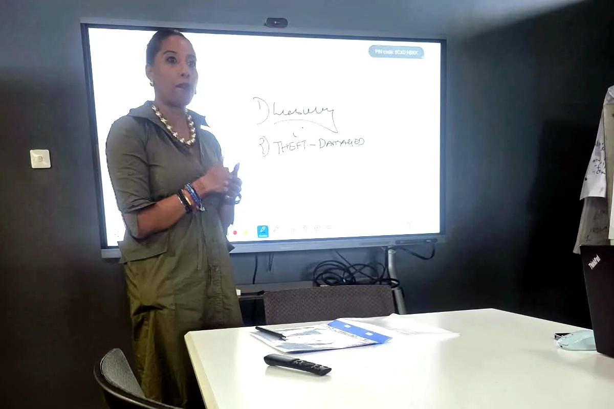 Naveah Capital Insurance Director Farzana Sumra presenting to parents and students at Braeburn School, Nairobi